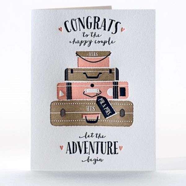 CONGRATS TO THE HAPPY COUPLE LET THE ADVENTURE BEGIN CARD Thumbnail