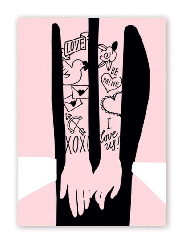 TATTOOED COUPLE HOLDING HANDS CARD Thumbnail