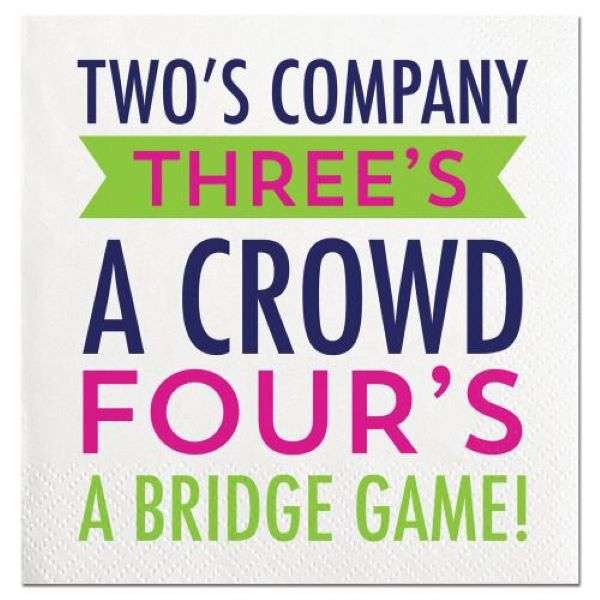 TWO'S COMPANY BRIDGE GAME BEVERAGE NAPKIN  Thumbnail