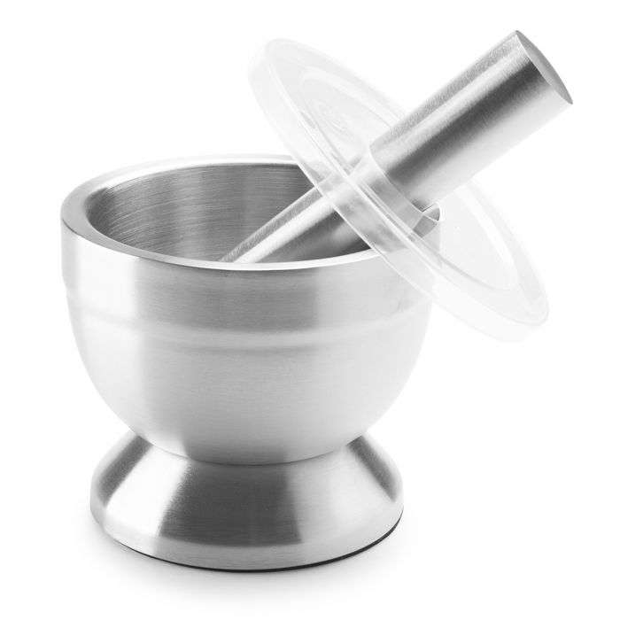MORTAR PESTLE STAINLESS STEEL WITH LID Thumbnail