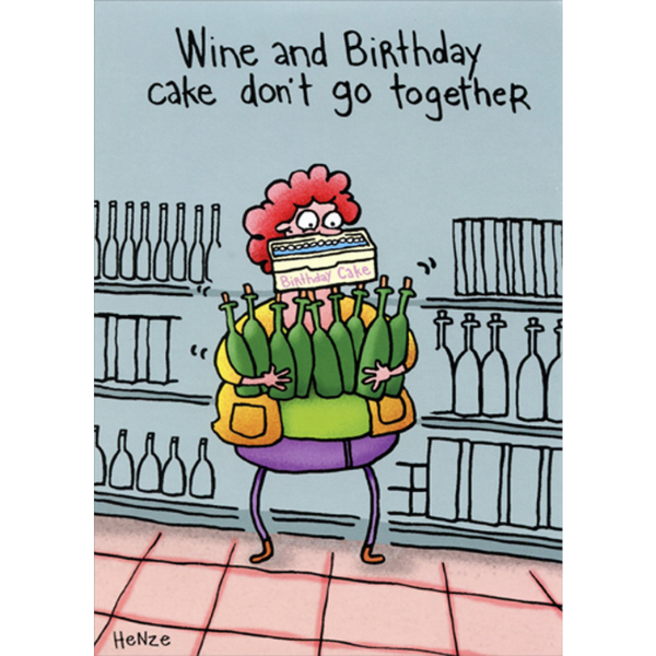 WINE AND CAKE BIRTHDAY CARD  Thumbnail