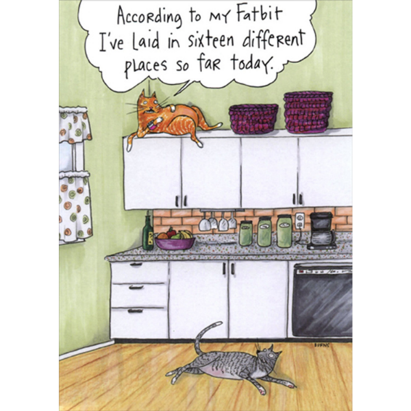 CAT LAID IN PLACE BIRTHDAY CARD  Thumbnail