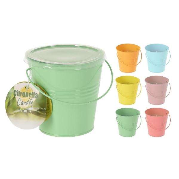 CITRONELLA CANDLE IN COLORED BUCKET Thumbnail