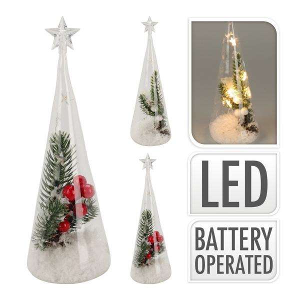 GLASS TREES WITH BERRIES LED (KM) Thumbnail