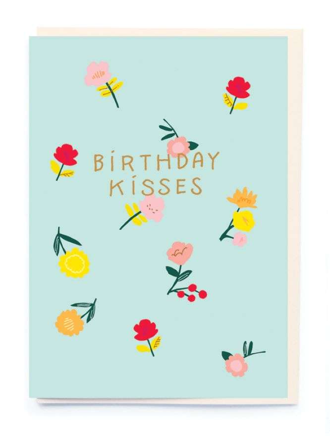 BIRTHDAY KISSES (FLOWERS) CARD Thumbnail