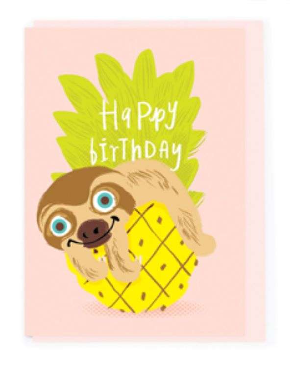 HAPPY BIRTHDAY SLOTH/PINEAPPLE CARD Thumbnail