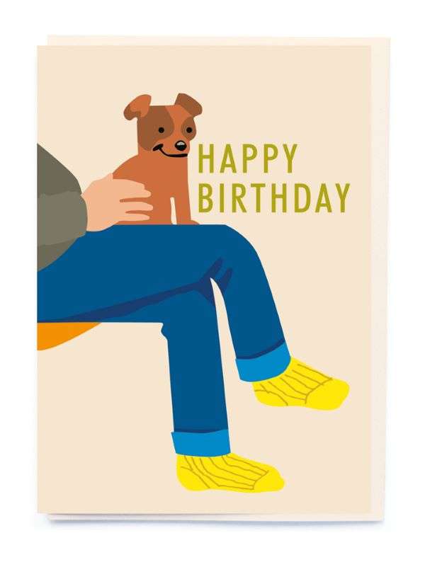HAPPY BIRTHDAY DOG ON LAP CARD Thumbnail