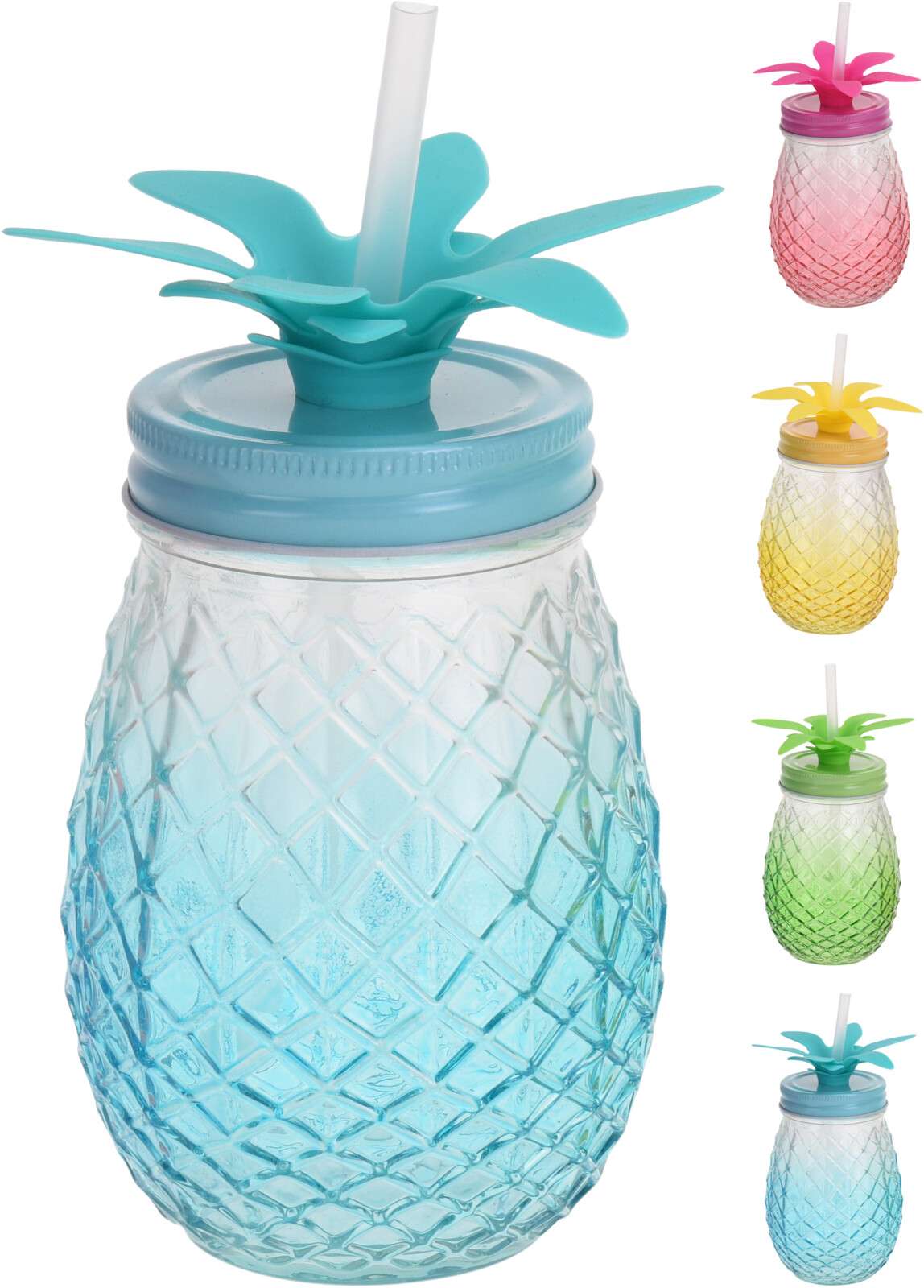 PINEAPPLE GLASS WITH STRAW  Thumbnail