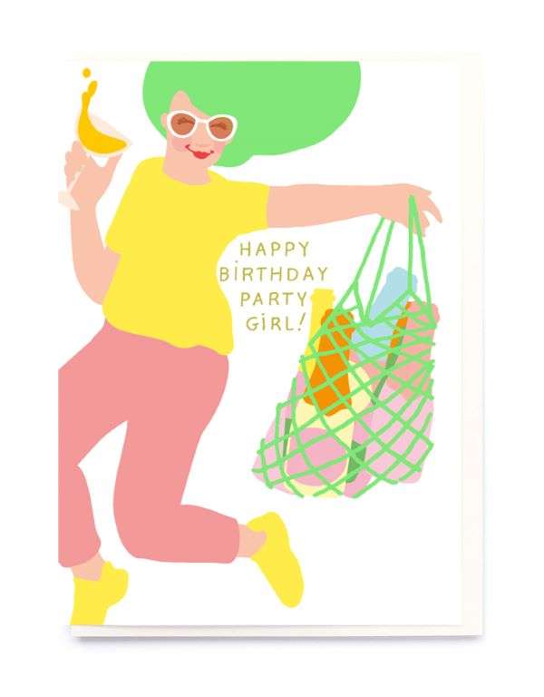 HAPPY BIRTHDAY PARTY GIRL CARD Thumbnail