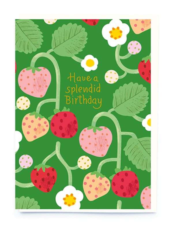HAVE A SPLENDID BIRTHDAY STRAWBERRY CARD Thumbnail