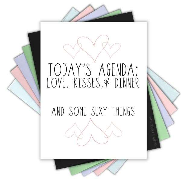 TODAY'S AGENDA  LOVE, KISSES &...CARD Thumbnail