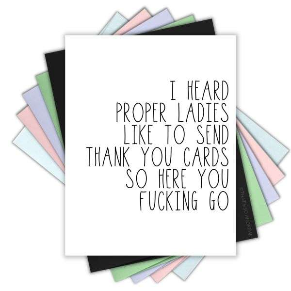 PROPER LADIES SEND THANK YOU CARDS CARD Thumbnail