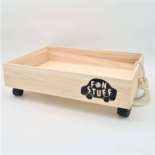 WOODEN CRATE ON WHEELS Thumbnail