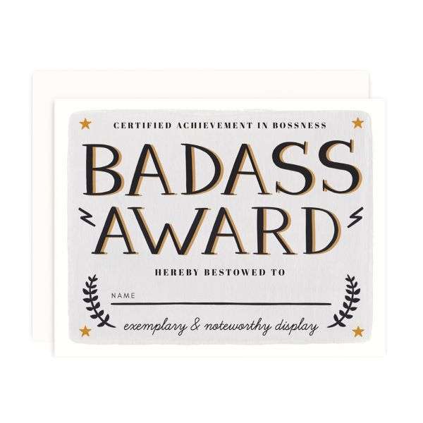 BADASS AWARD CARD Thumbnail