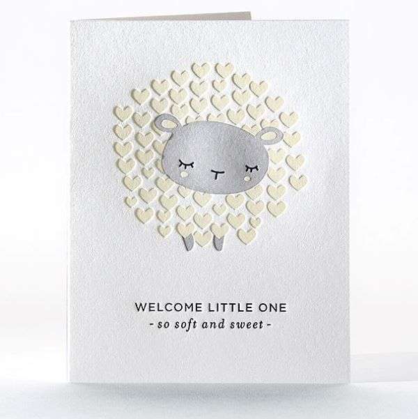 WELCOME LITTLE ONE LAMB CARD Thumbnail