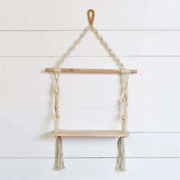 HANGING WOOD & ROPE WALL DÉCOR Thumbnail