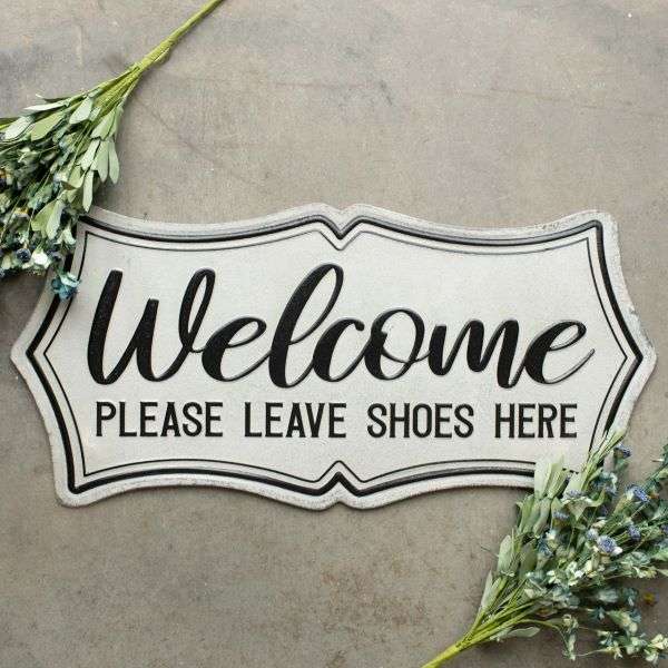 WELCOME-LEAVE SHOES HERE SIGN Thumbnail
