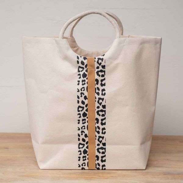 LEOPARD STRIPE TOTE & COSMETIC BAGS Thumbnail